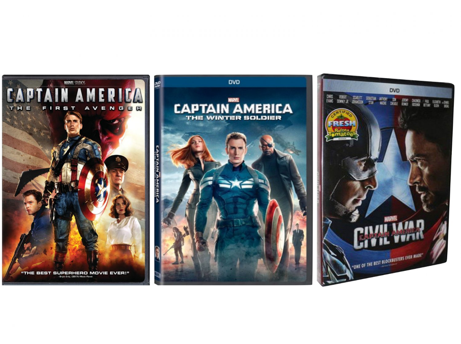 Captain America 1-3 Combo Pack (DVD-2019 3 Movie Collection) New, Sealed Free SH