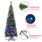 6.5ft Pre-Lit Hinged Artificial Pencil Christmas Tree with 250 Multicolor Lights