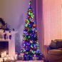 6.5ft Pre-Lit Hinged Artificial Pencil Christmas Tree with 250 Multicolor Lights
