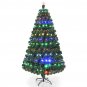7' Pre-Lit Artificial Christmas Tree Fiber Optic w/Multicolor LED Lights & Stand