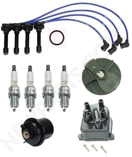 For Acura Integra B18B1Non-VTec Gas Filter Cap Rotor NGK Wires Plugs Tune Up Kit
