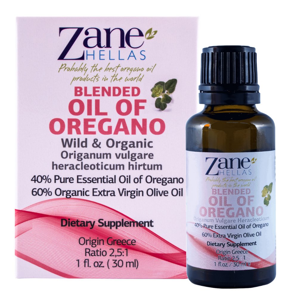 ZANE HELLAS Oil of Oregano with 86 Minimum Carvacrol, 52 mg Carvacrol Per Serving, 1fl.oz. Super 40