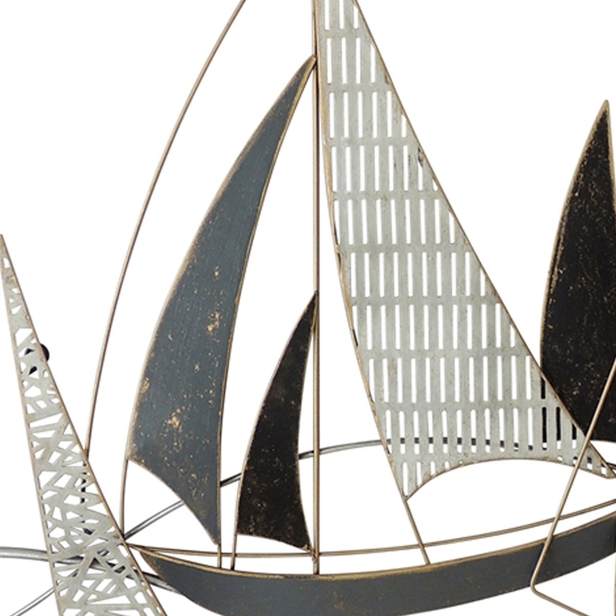Metal Boat Wall Decor with Solid and Pattern Shades, Multicolor BM206087