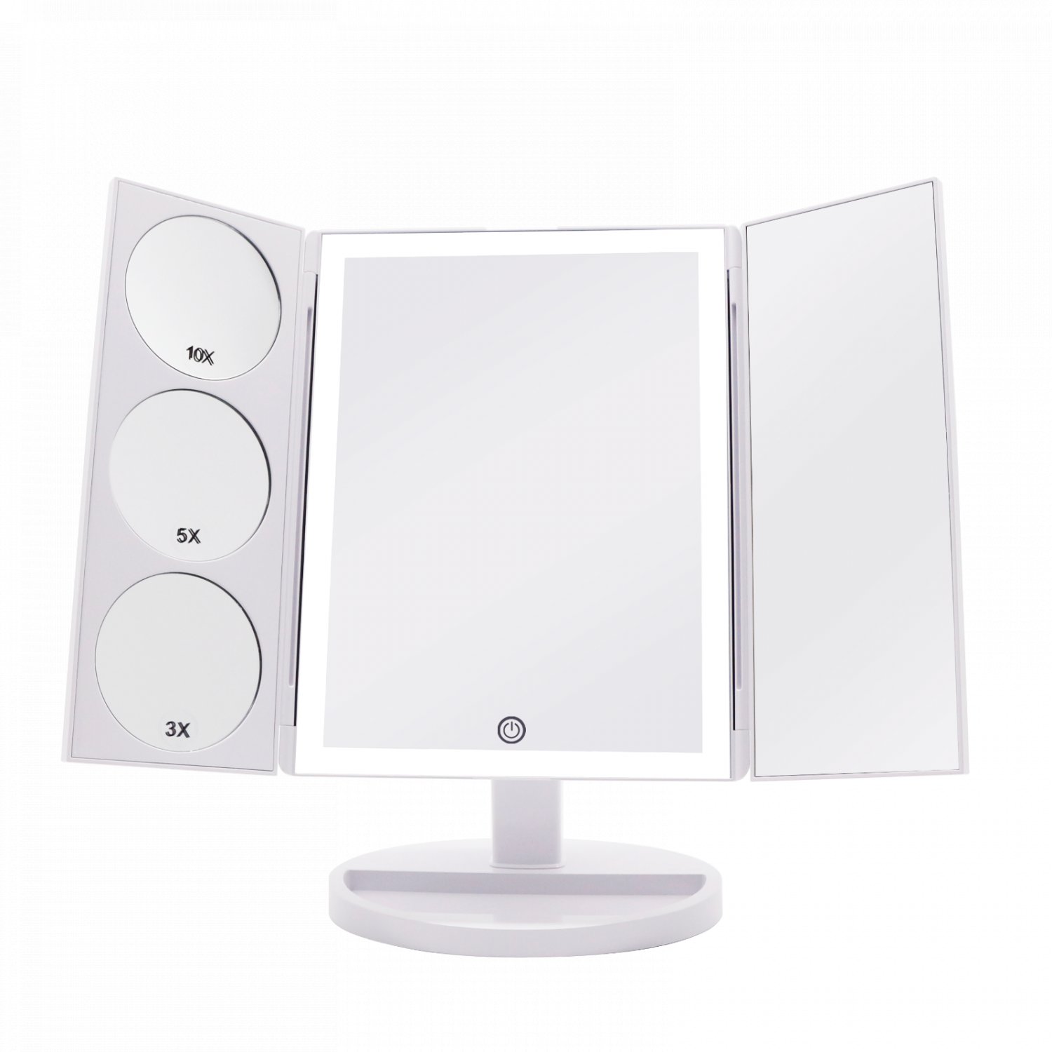 Milzie Makeup Vanity Mirror with 44 Natural White LED Lights, 3x 5x 10x