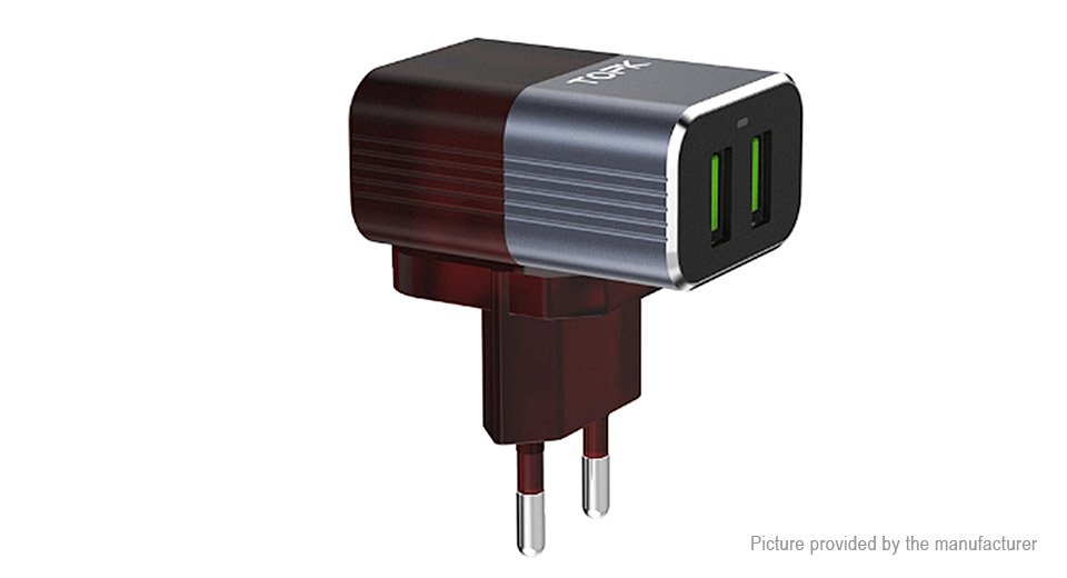 TOPK C2206 Dual USB Travel Wall Charger Power Adapter (EU)