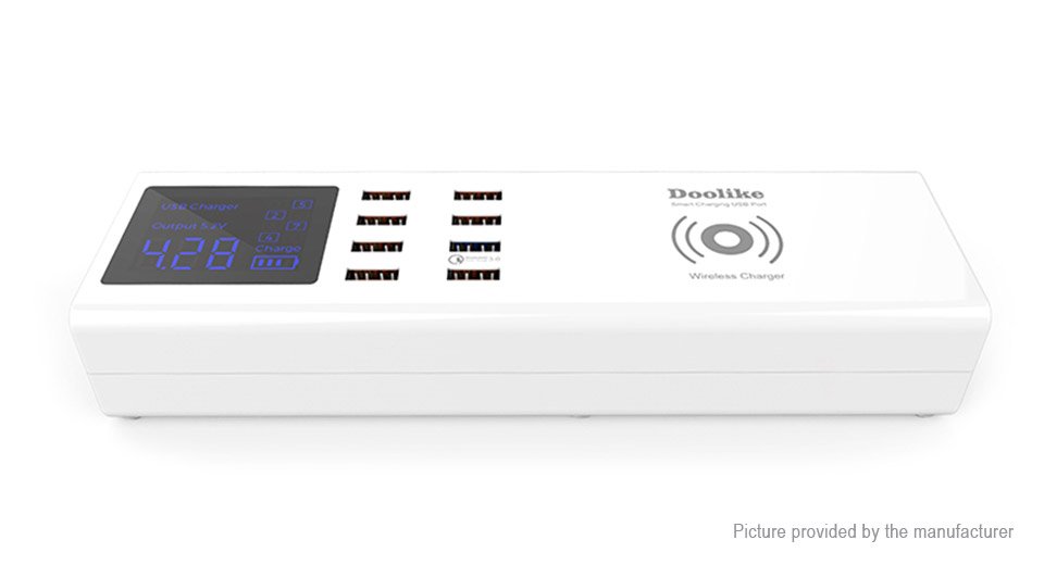Doolike CH27WQ 8-Port USB Power Strip Qi Inductive Wireless Charger (UK)