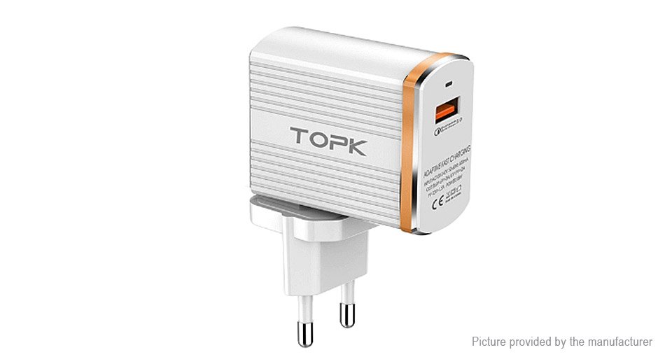 TOPK C1302Q USB Travel Wall Charger Power Adapter (EU)