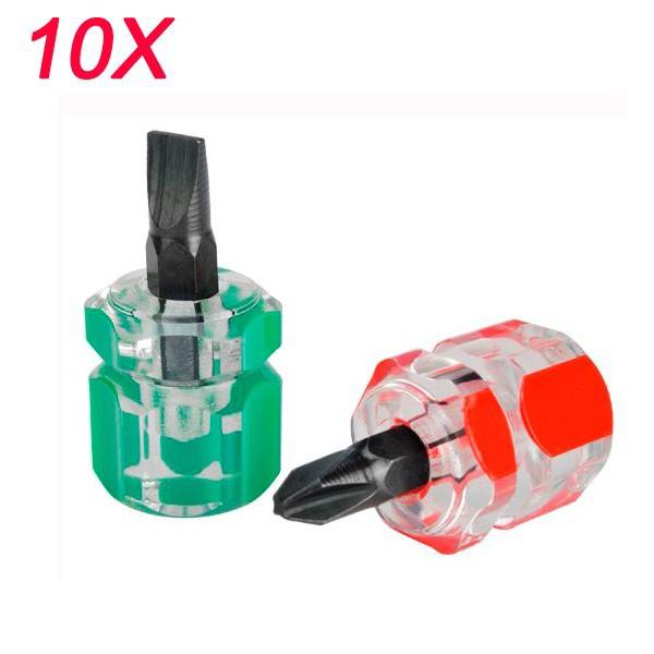 10 set of 2pcs Anti Slip Magnetic Phillip Screwdriver Bits Plus Single Side Mini Screwdriver
