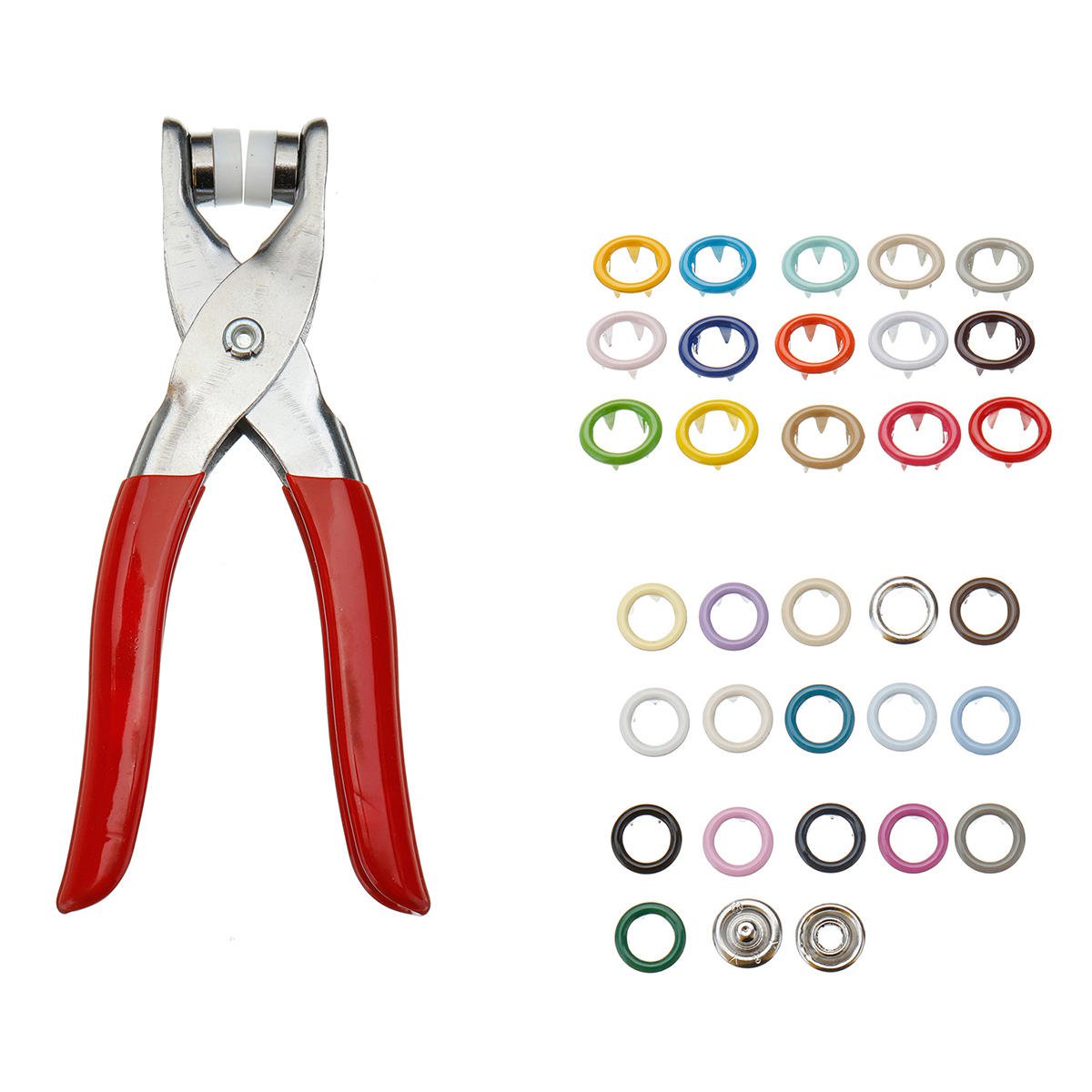 310 Pcs, 31 Colors, 9.5mm, Pliers Tool Metal Buttons Prong Snap Fastener Press Studs Plus Plier Kit