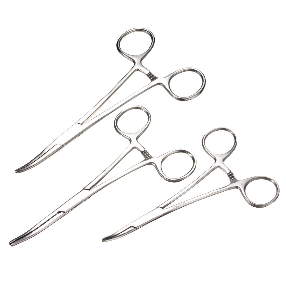Self Locking Stainless Steel Straight Curved Forceps Nursing 12.5, 14, 16cm