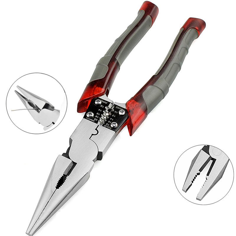 8 inch Professional Wire Plier Stripper Crimper Cutter Needle Nose Nipper Jewelry Tool