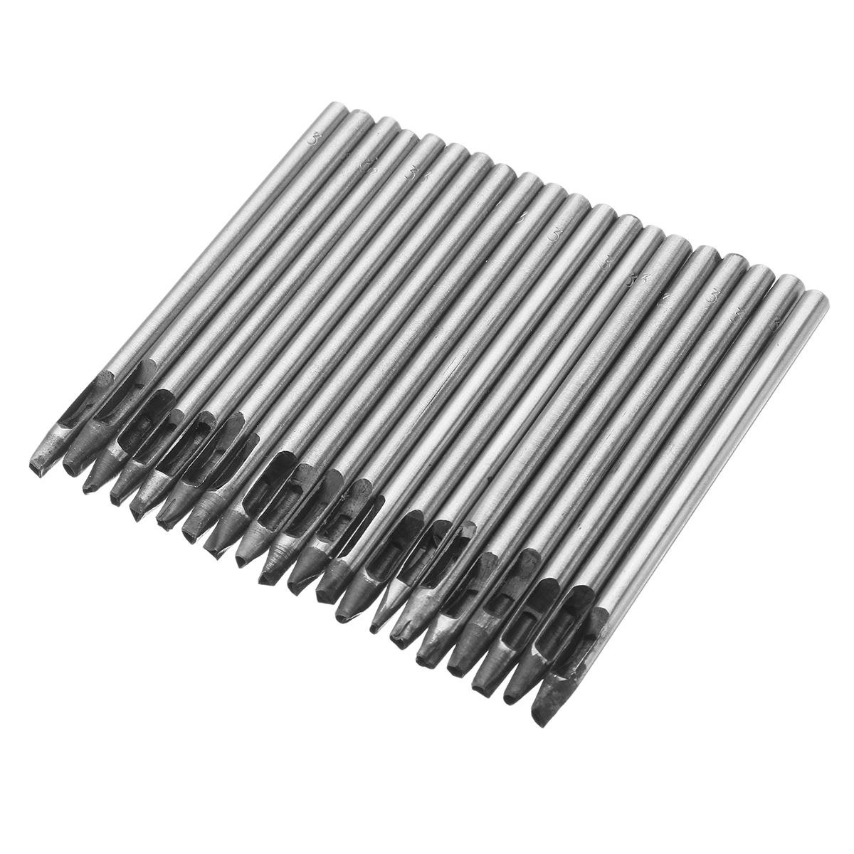 20 Pcs Leather Punch Set Leather Craft Tool 3mm DIY Hole Hollow Punch Tool