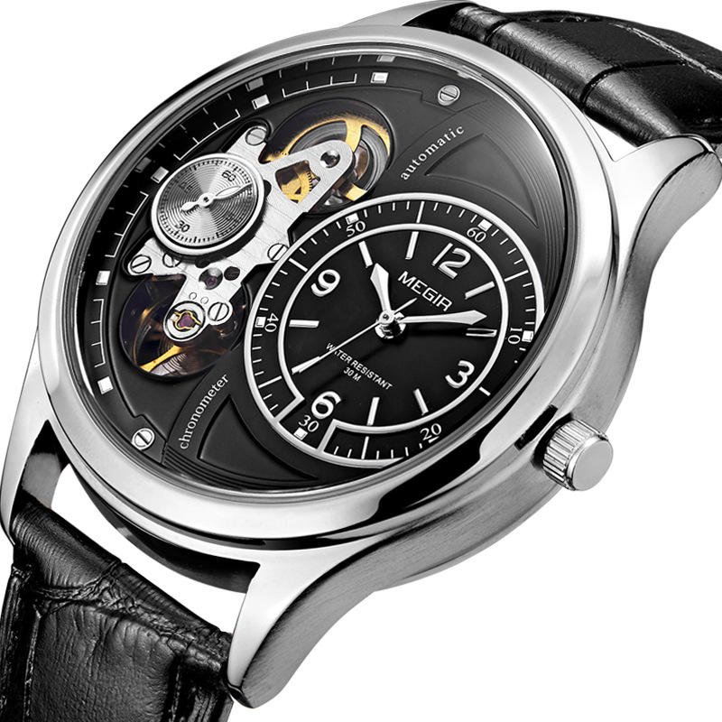 MEGIR 2017 Military Stay Quartz Watches Leather Strap Clock Mechanical Appearance Men Watch