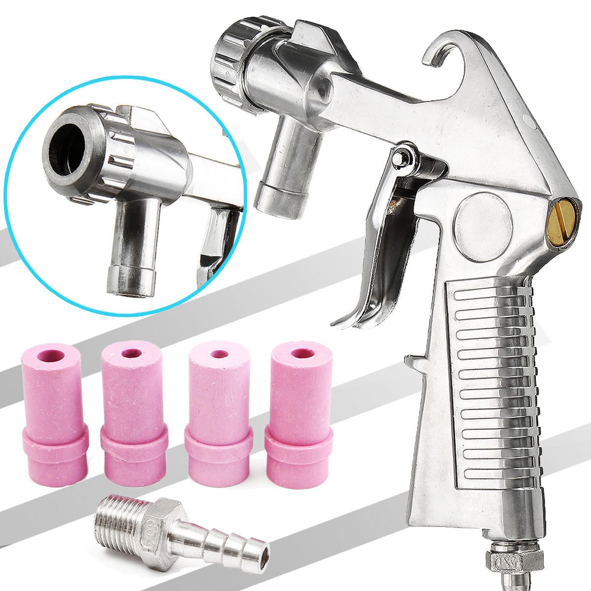 Sandblaster Air Siphon Feed Blast Nozzle Ceramic Tips Abrasive Sand Blasting