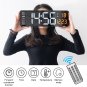 Digital Wall Clock Remote Control Temp Date Week Display Memory Table Clock Dual Alarms Large LED