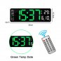 Digital Wall Clock Remote Control Temp Date Week Display Memory Table Clock Dual Alarms Large LED