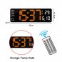 Digital Wall Clock Remote Control Temp Date Week Display Memory Table Clock Dual Alarms Large LED