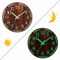 12 Inch Luminous Wall Clock Wood Silent light Nordic Fashion Wall Clock Non Ticking With Night Light