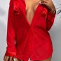 Flirty Mesh And Satin Pajama Shirt