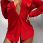 Flirty Mesh And Satin Pajama Shirt