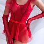 Red Try Again Mesh Teddy and Skirt Set
