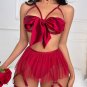 A Gift For You Satin Bow Bra And Panty Set