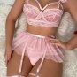 Romantic Embroidered Floral Bra Set