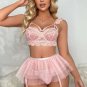 Romantic Embroidered Floral Bra Set