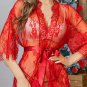 Draping Mesh and Lace Robe