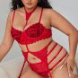 Plus Size Red Hot Beauty Bra Set