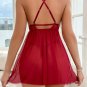 Seductive Lace and Mesh Burgundy Babydoll