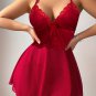 Romantic Burgundy Sheer Lace Babydoll