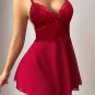 Romantic Burgundy Sheer Lace Babydoll