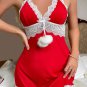 Romantic Red Lace Trim Chemise