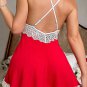 Romantic Red Lace Trim Chemise