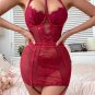 Alluring Red Lace and Mesh Chemise