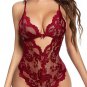 Alluring Black Floral Lace Teddy