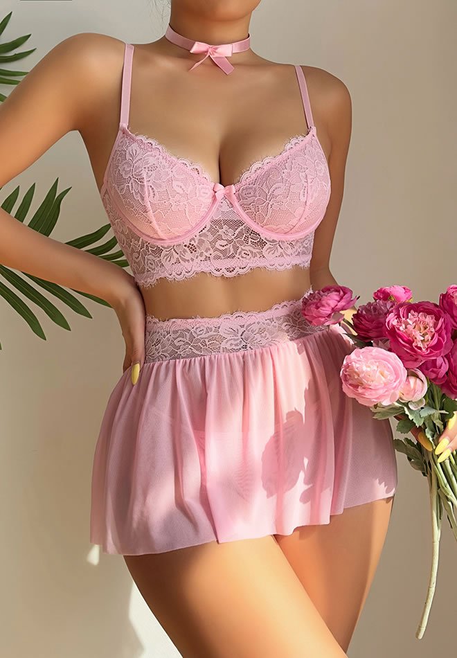 Sweet Desires Lace Bra Set