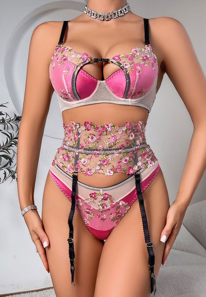 Something Sweet Flower Bra Set