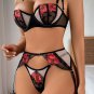 Garden Party Floral Lace Bra and Garter Set