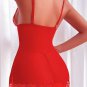Contrast Lace Chain Detail Mesh Sexy Lingerie Dress With Thong