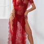 Eyelash Lace Long Kaftan Robe Set