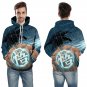 Men's Fashion 3D Print Casual Long Sleeve Hooded