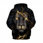 Men's Casual 3D Lion Print Long Sleeve Hoodie