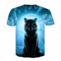 Men's 3D Wolf Print Short Sleeve Pullover T-shirt