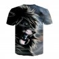 Men's 3D Lion Print Casual Fashion Short Sleeve T-shirt