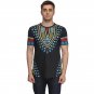 Men's National Style Printing Short Sleeve Black T-shirt