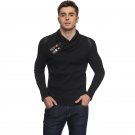 Men's Black Fashion Wool Blend Top