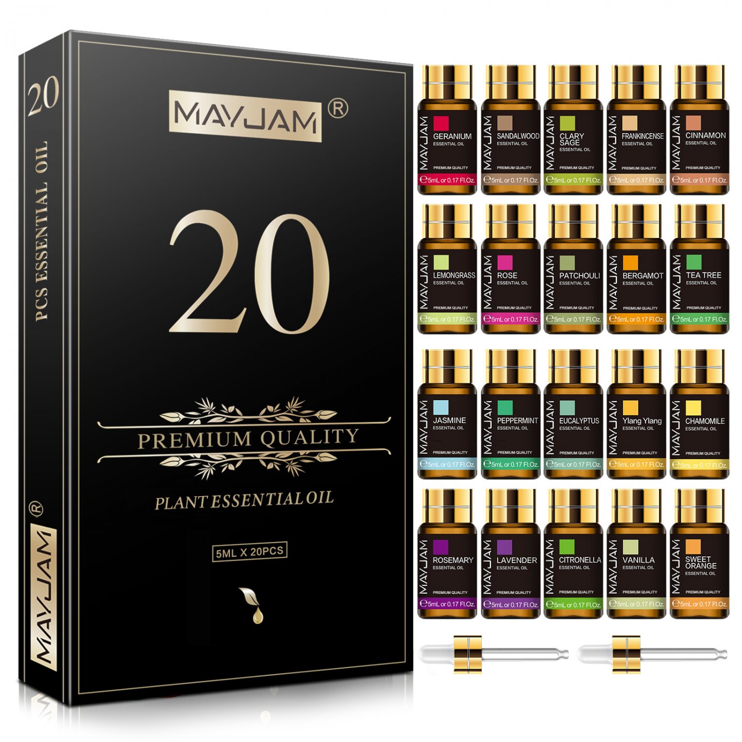 20pcs Gift Box Essential Oils Lemongrass Mint Eucalyptus Lavender Oil Citronella