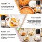 6PCS Spice Fragrance Oils - Pumpkin Pie, Bay Rum, Snickerdoodle, Sandalwood, Harvest Spice, Ginger